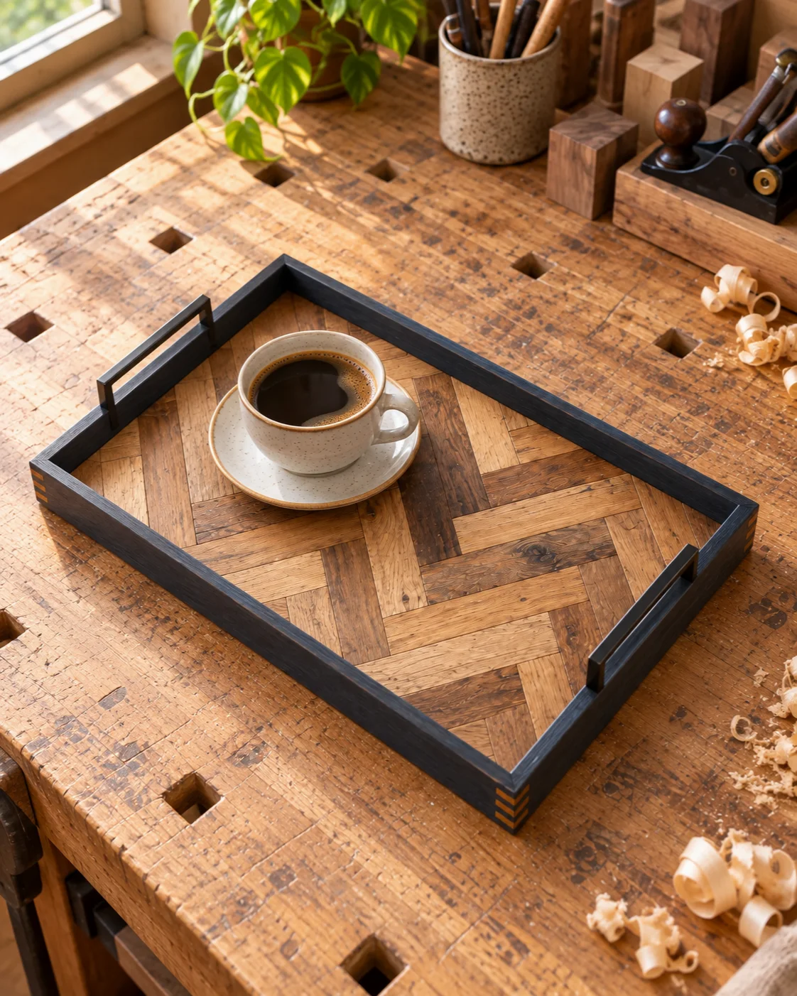 Bandeja de madera recuperada